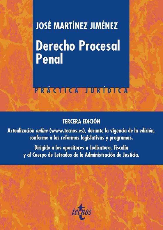 DERECHO PROCESAL PENAL | 9788430977031 | MARTÍNEZ JIMÉNEZ, JOSÉ