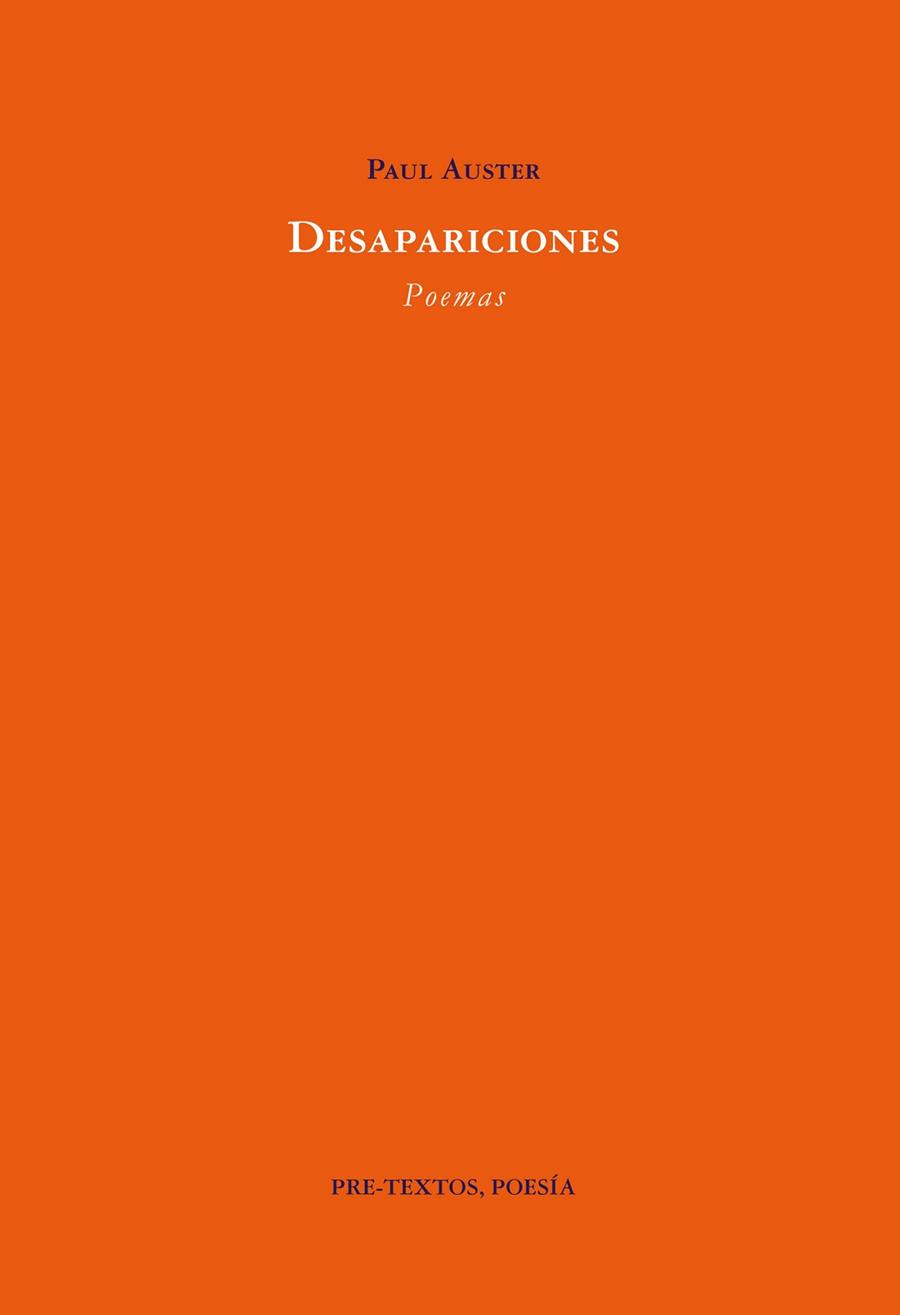 DESAPARICIONES,POEMAS | 9788481910858 | AUSTER,PAUL