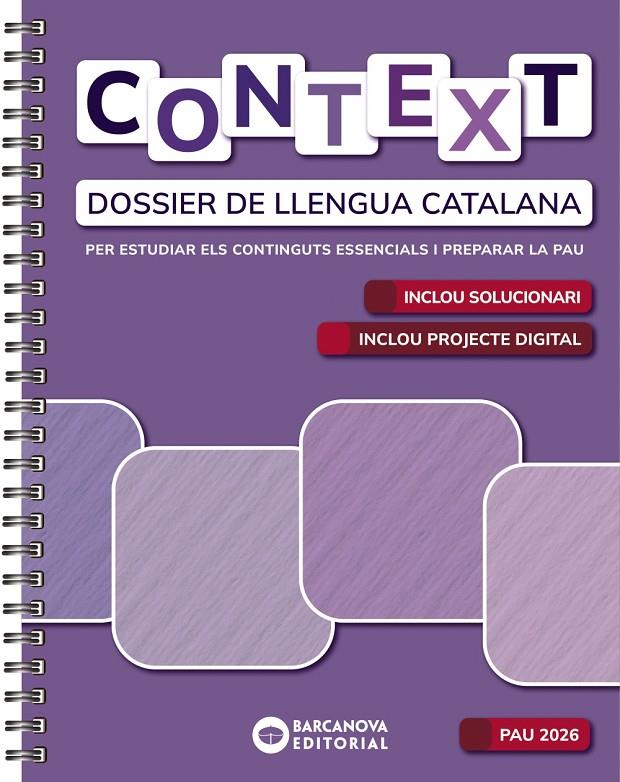 CONTEXT. DOSSIER DE LLENGUA CATALANA. BATXILLERAT 2026 | 9788448964924 | BARCANOVA, EDITORIAL