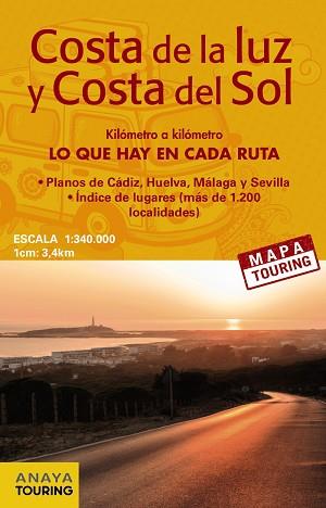 MAPA DE CARRETERAS DE LA COSTA DE LA LUZ Y COSTA DEL SOL (DESPLEGABLE), ESCALA 1 | 9788499358529 | ANAYA TOURING