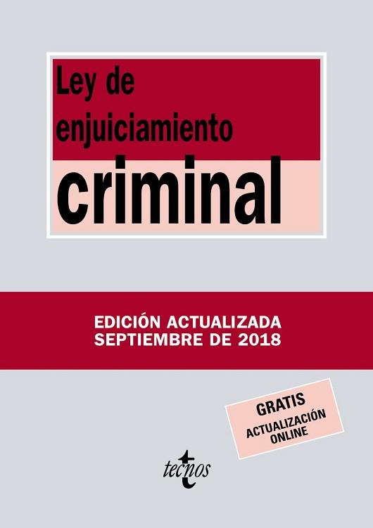 LEY DE ENJUICIAMIENTO CRIMINAL | 9788430974979 | EDITORIAL TECNOS