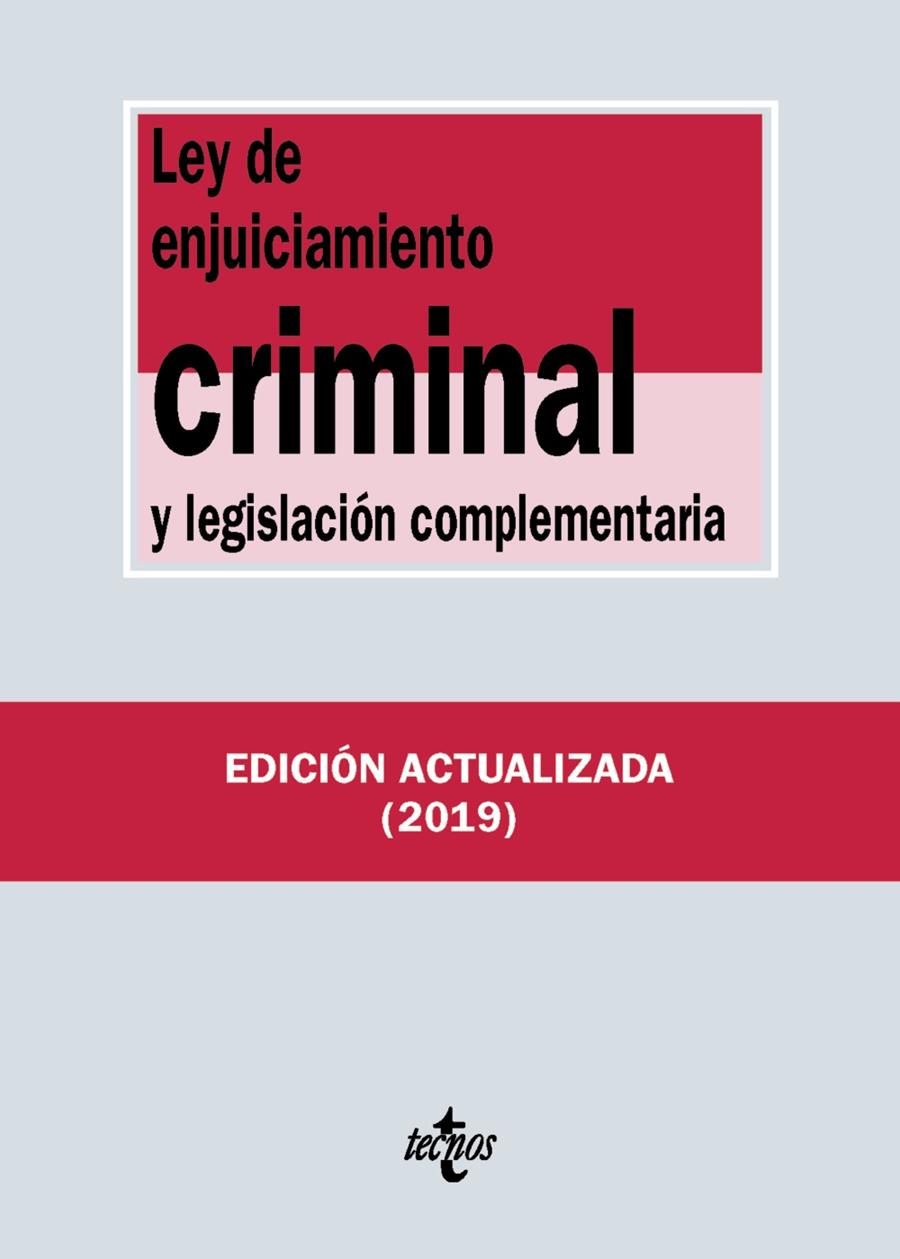LEY DE ENJUICIAMIENTO CRIMINAL Y LEGISLACIÓN COMPLEMENTARIA | 9788430977130 | EDITORIAL TECNOS