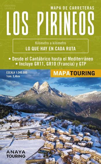 MAPA DE LOS PIRINEOS 1:340.000 -  (DESPLEGABLE) | 9788491587682 | ANAYA TOURING