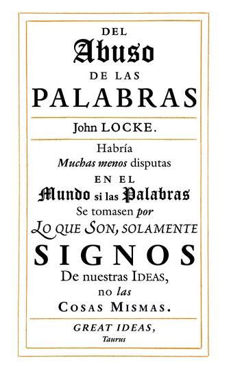 DEL ABUSO DE LAS PALABRAS | 9788430616558 | LOCKE, JOHN