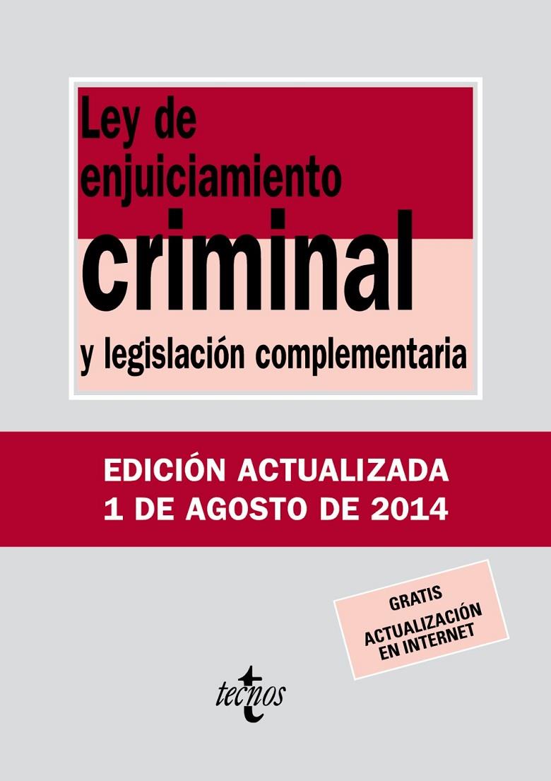 LEY DE ENJUICIAMIENTO CRIMINAL | 9788430962426 | EDITORIAL TECNOS