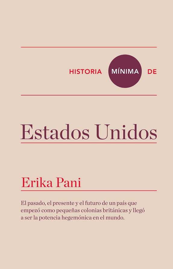 HISTORIA MÍNIMA DE ESTADOS UNIDOS | 9788416354108 | PANI, ERIKA