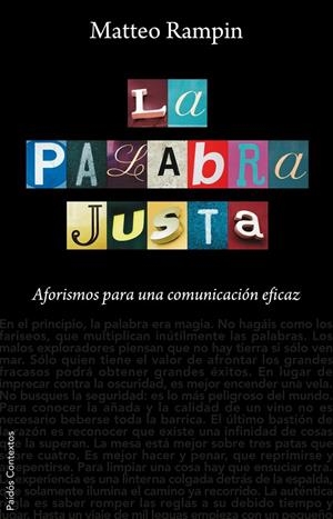 PALABRA JUSTA | 9788449323065 | RAMPIN, MATTEO