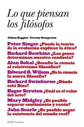 LO QUE PIENSAN LOS FILOSOFOS | 9788449325434 | JULIAN BAGGINI