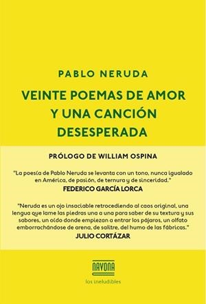 VEINTE POEMAS DE AMOR Y UNA CANCIÓN DESESPERADA | 9788416259595