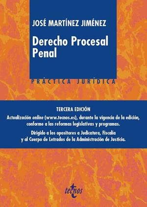 DERECHO PROCESAL PENAL | 9788430977031 | MARTÍNEZ JIMÉNEZ, JOSÉ
