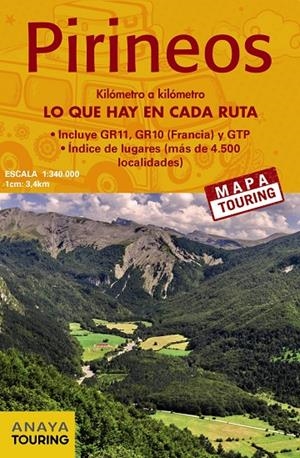 MAPA DE LOS PIRINEOS 1:340.000 -  (DESPLEGABLE) | 9788491584704 | ANAYA TOURING